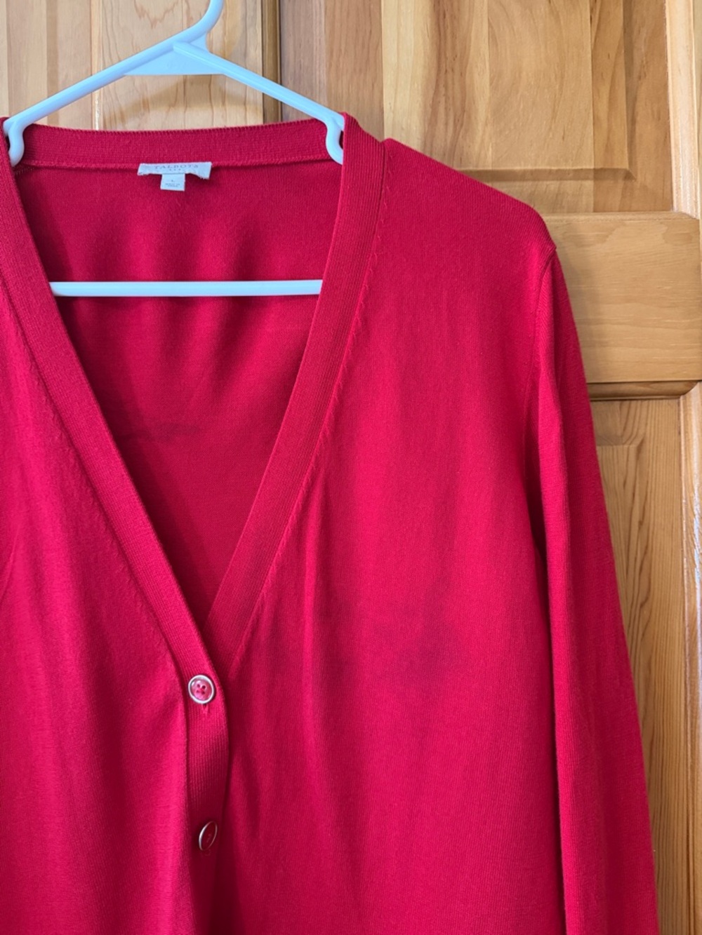 Talbots Bright Red V-Neck Cardigan Sweater